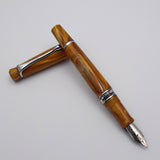 Kanwrite Heritage Piston Filler Fountain Pen - Yellow/White Marbled