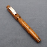 KIM ACR Regular THD Handmade Ebonite Fountain Pen - Burnt Orange/Black Rippled
