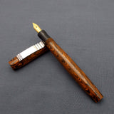 KIM ACR Regular THD Handmade Ebonite Fountain Pen - Burnt Orange/Black Rippled