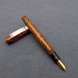 KIM ACR Regular THD Handmade Ebonite Fountain Pen - Burnt Orange/Black Rippled