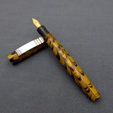 KIM ACR Regular THD Handmade Ebonite Fountain Pen - Corn Yellow/Black Rippled