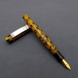KIM ACR Regular THD Handmade Ebonite Fountain Pen - Corn Yellow/Black Rippled