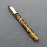 KIM ACR Regular THD Handmade Ebonite Fountain Pen - Ecru Yellow/Black Rippled
