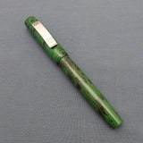 KIM ACR Regular THD Handmade Ebonite Fountain Pen - Forest Green/Black Rippled