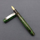 KIM ACR Regular THD Handmade Ebonite Fountain Pen - Forest Green/Black Rippled