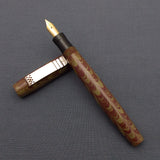 KIM ACR Regular THD Handmade Ebonite Fountain Pen - Moss Green/Mahogany Rippled