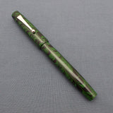 KIM ACR Regular TSO Handmade Ebonite Fountain Pen - Green/Black Rippled