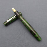 KIM ACR Regular TSO Handmade Ebonite Fountain Pen - Green/Black Rippled