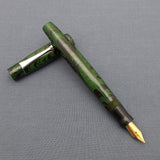 KIM ACR Regular TSO Handmade Ebonite Fountain Pen - Green/Black Rippled