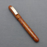 KIM ACR Regular RHD Handmade Ebonite Fountain Pen - Burnt Orange/Burgundy Rippled