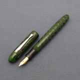 KIM ACR Regular Cigar Handmade Ebonite Fountain Pen - Forest Green/Black Rippled