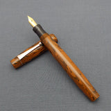 KIM ACR Regular TSO Handmade Ebonite Fountain Pen - Burnt Orange/Black Rippled