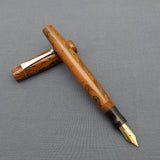 KIM ACR Regular TSO Handmade Ebonite Fountain Pen - Burnt Orange/Black Rippled