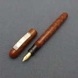 KIM ACR Regular RHD Handmade Ebonite Fountain Pen - Burnt Orange/Burgundy Rippled
