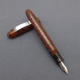 KIM ACR Jumbo Cigar Handmade Ebonite Fountain Pen with Kanwrite Nib - Burnt Orange/Burgundy/Black