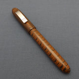 KIM ACR Jumbo Cigar Handmade Ebonite Fountain Pen with Kanwrite Nib - Burnt Orange/Black Rippled