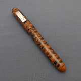 KIM ACR Jumbo Cigar Handmade Ebonite Fountain Pen with Kanwrite Nib - Burnt Orange/Black Mottled