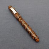 KIM ACR Jumbo Cigar Handmade Ebonite Fountain Pen with Kanwrite Semi Flex Nib - Burnt Orange/Black Mottled