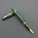 Kanwrite Heritage Piston Filler Fountain Pen - Green/White/Yellow Marble