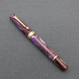 Kanwrite Heritage Piston Filler Fountain Pen - Purple/White/Brown Marble G