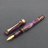 Kanwrite Heritage Piston Filler Fountain Pen - Purple/White/Brown Marble G