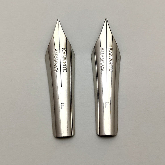 Set of 2 Kanwrite No.6 35mm Fine (F) Flex Fountain Pen Nibs - SSF