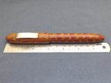 KIM ACR Jumbo Cigar Handmade Ebonite Fountain Pen with Kanwrite Nib - Olive Yellow/Burgundy Rippled