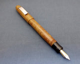 KIM ACR Jumbo Cigar Handmade Ebonite Fountain Pen with Kanwrite Nib- Khaki/Brown Rippled