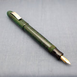 KIM ACR Jumbo Cigar Handmade Ebonite Fountain Pen with Kanwrite Nib - Green/Black Rippled