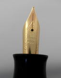 KIM ACR Handmade Indian Ebonite Big Dwarf Fountain Pen - Brown & Black Rippled
