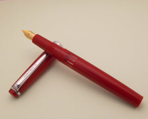 Vintage Butterfly Indian Eye Dropper Fountain Pen (NOS) - Red