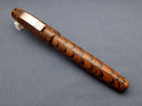 KIM ACR Handmade Indian Ebonite Big Fountain Pen - Curved - Brown & Black Rippled