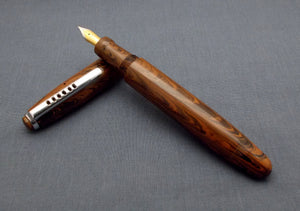 Madras Ebonite Seamless Big Handmade Fountain Pen – Brown/Black Mottled