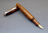 Madras Ebonite Seamless Big Handmade Fountain Pen – Brown and Black Mottled