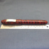 KIM ACR Jumbo Cigar Handmade Ebonite Fountain Pen with Kanwrite Nib - Rose Red/Black Rippled