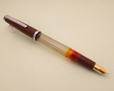 Vintage Butterfly Indian Eye Dropper Fountain Pen (NOS) - Brown Demonstrator