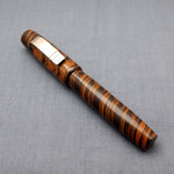 KIM ACR Handmade Indian Ebonite Big Dwarf Fountain Pen - Brown & Black Spiralled