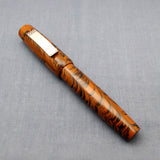 KIM ACR Handmade Indian Ebonite Big Dwarf Fountain Pen - Brown & Black Rippled