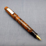 KIM ACR Handmade Indian Ebonite Big Dwarf Fountain Pen - Brown & Black Rippled