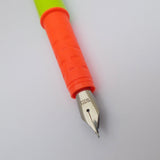 Vintage Platignum School Cartridge Fountain Pen (NOS) - Made in England - Neon Pink & Green/Orange