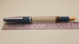 Vintage Butterfly Indian Eye Dropper Fountain Pen (NOS) - Blue Grey Demonstrator