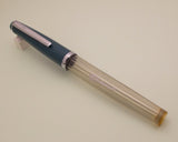 Vintage Butterfly Indian Eye Dropper Fountain Pen (NOS) - Blue Grey Demonstrator