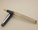 Vintage Butterfly Indian Eye Dropper Fountain Pen (NOS) - Blue Grey Demonstrator