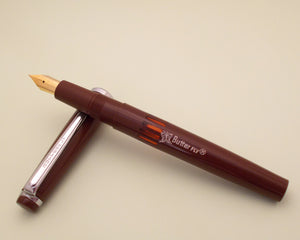 Vintage Butterfly Indian Eye Dropper Fountain Pen (NOS) - Brown