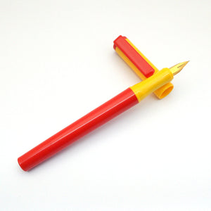 Vintage Platignum School Cartridge Fountain Pen (NOS) - Made in England - Red & Yellow