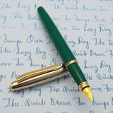 V’Sign Stride Green Fountain Pen with Vintage Semi-Flex Nib (Navy Pen Co. Japan)