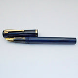 Click Bamboo Marble Eyedropper Fountain Pen - Dark Blue Marbled