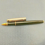 V’Sign Stride Black Fountain Pen (with Vintage Semi-Flex Nib Navy Pen Co. Japan)
