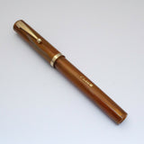 Click Bamboo Marble Eyedropper Fountain Pen - Amber Marbled