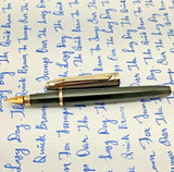 V’Sign Stride Black Fountain Pen (with Vintage Semi-Flex Nib Navy Pen Co. Japan)